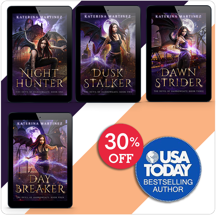 The Devil of Harrowgate eBook Bundle (Books 1-4)🛒 Purchase the E-Books✉️ Receive an instant Download Link @checkout &amp; via Email📲 Send to your device or use the BookFunnel App!

Four action-packed Urban FantaDigital DownloadKaterina MartinezKaterina Martinez BooksDevil